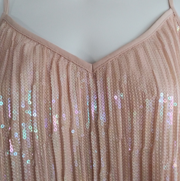 NWT Anthropologie Pink Rose Sequin Top - Picture 5 of 5